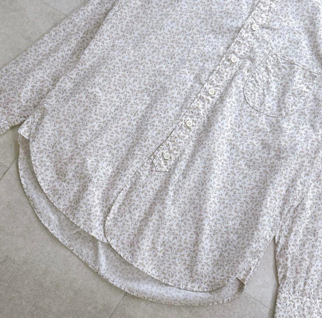 極美品✨45R バチスト小花プリントの908ローファーシャツ R刺繍 5.5万