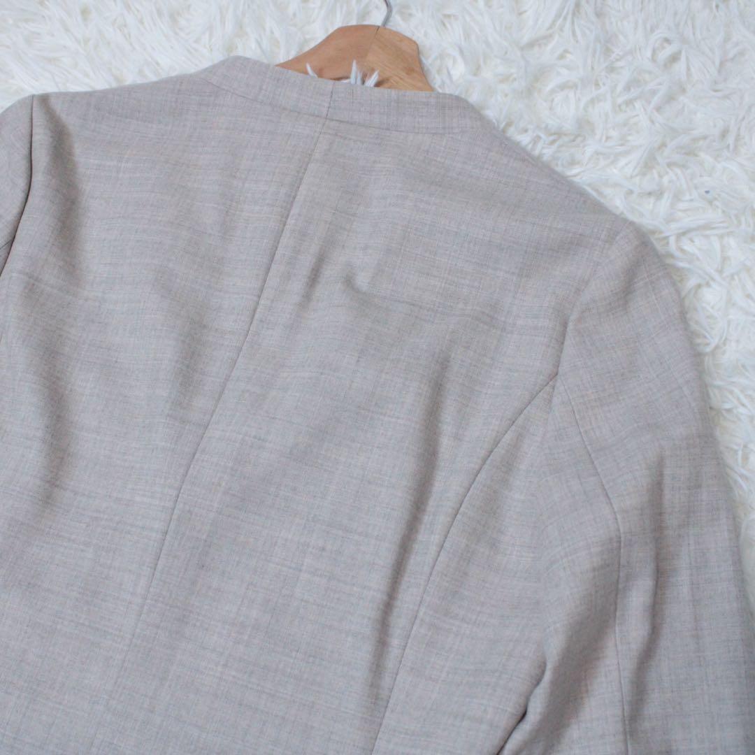 極美品 GLR サキソニー ノーラペル ダブル ジャケット セットアップ 40