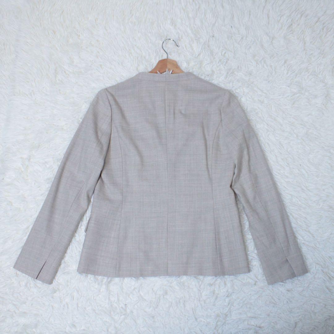 極美品 GLR サキソニー ノーラペル ダブル ジャケット セットアップ 40