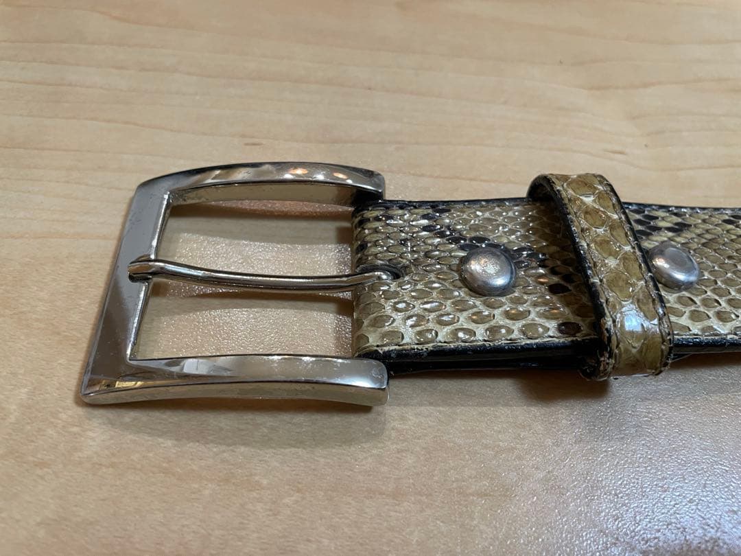 WACKO MARIAワコマリア パイソンレザーベルト ホワイト32シャツパンツ