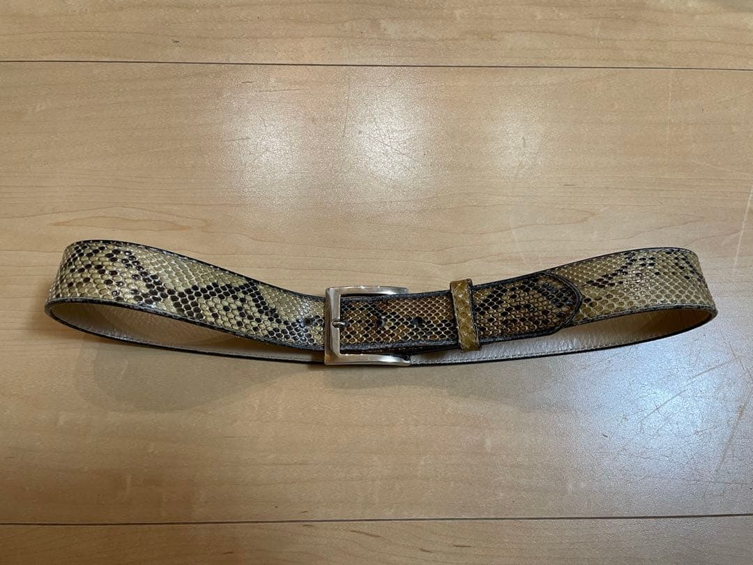 WACKO MARIAワコマリア パイソンレザーベルト ホワイト32シャツパンツ