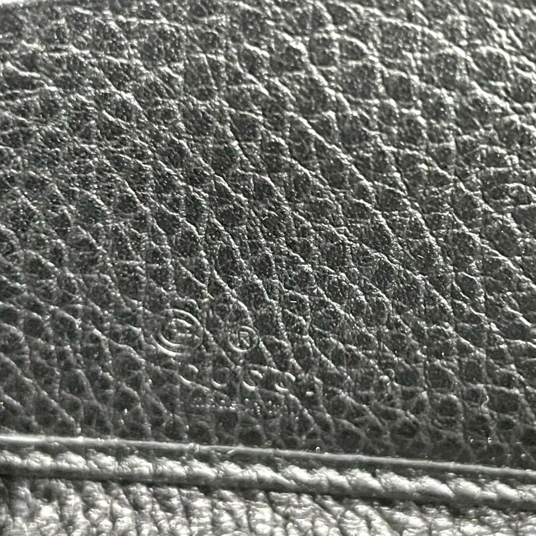 GUCCI　グッチ　インターロッキング　ラウンドファスナー　長財布　ブラック