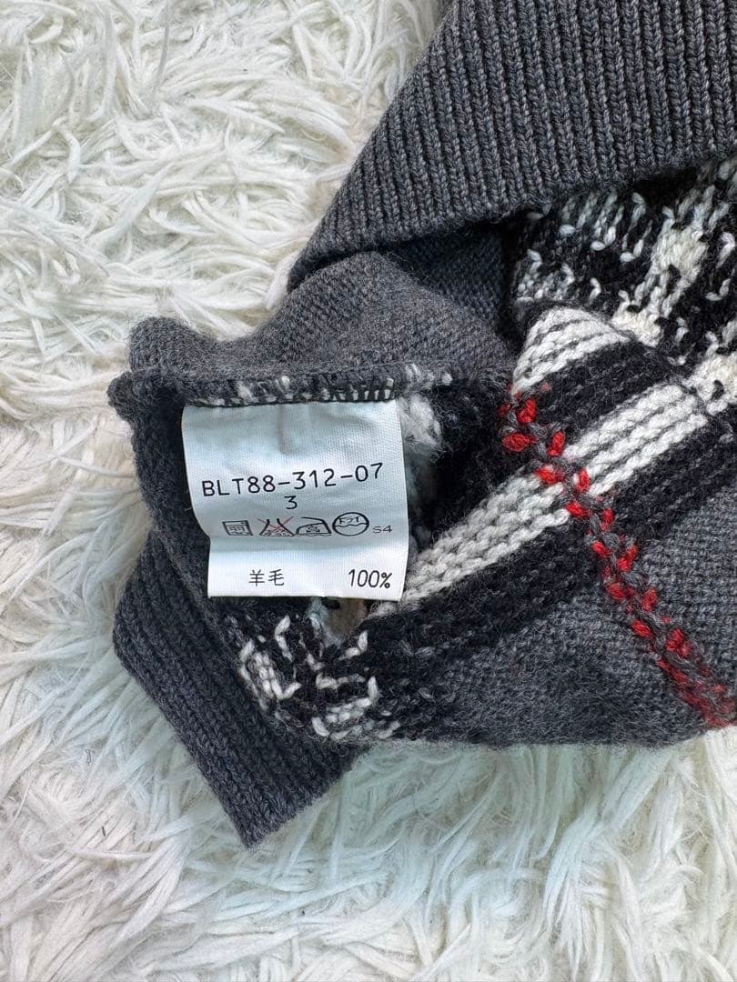 Burberrys ノバチェック Vネックニット グレー サイズ3