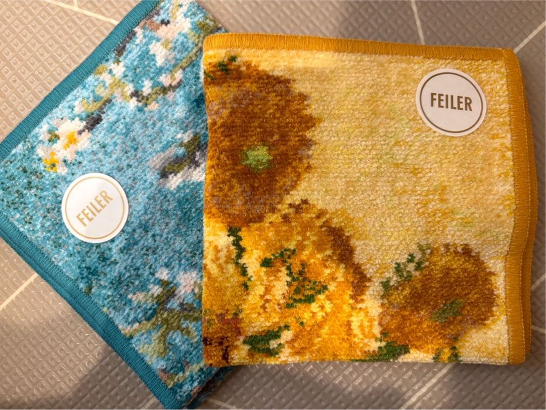 フェイラー　ゴッホ　美術館　サンフラワーズ　アーモンドブロッサム　ハンカチ