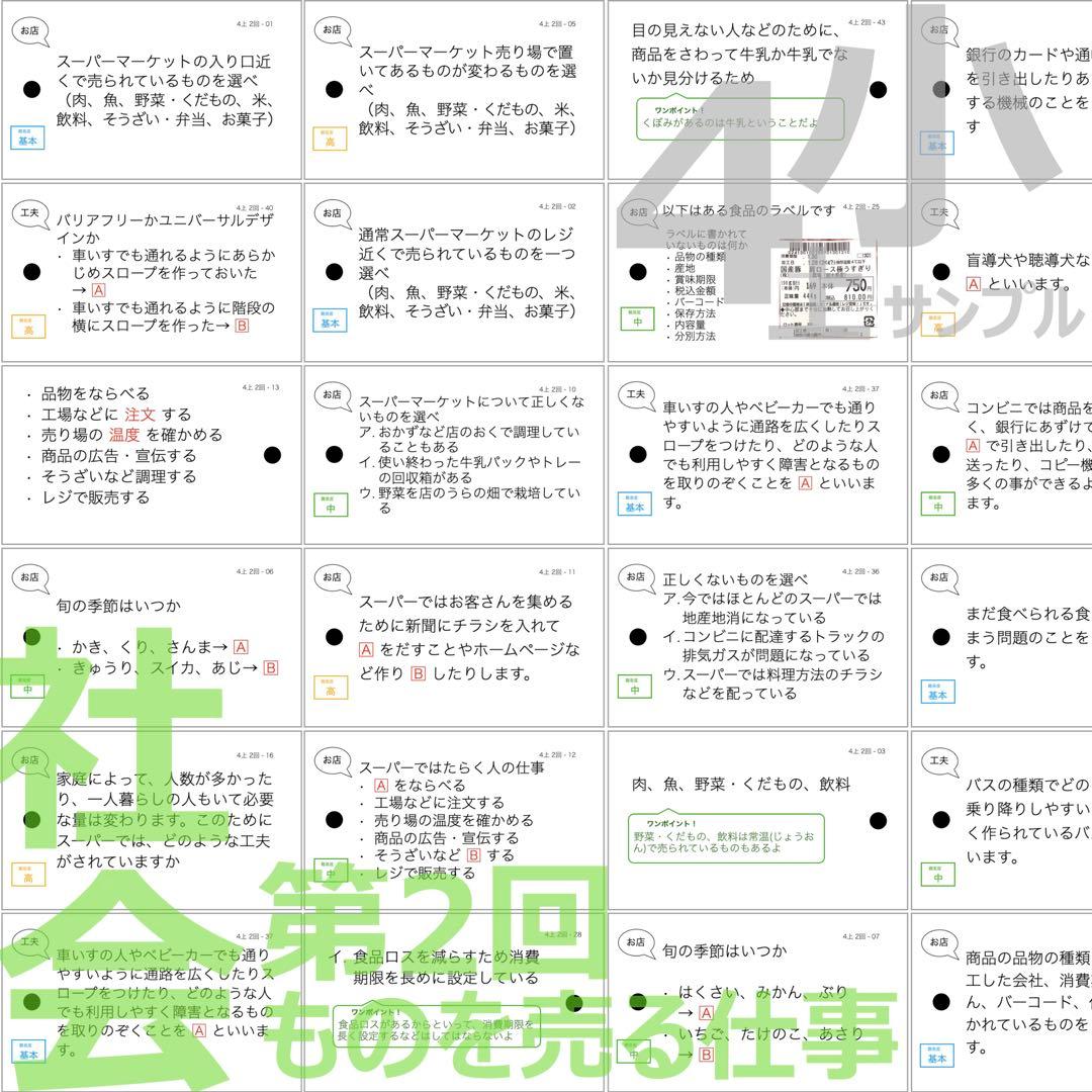中学受験 暗記カード【4年上 理社国1-4回】 予習シリーズ 組み分け対策