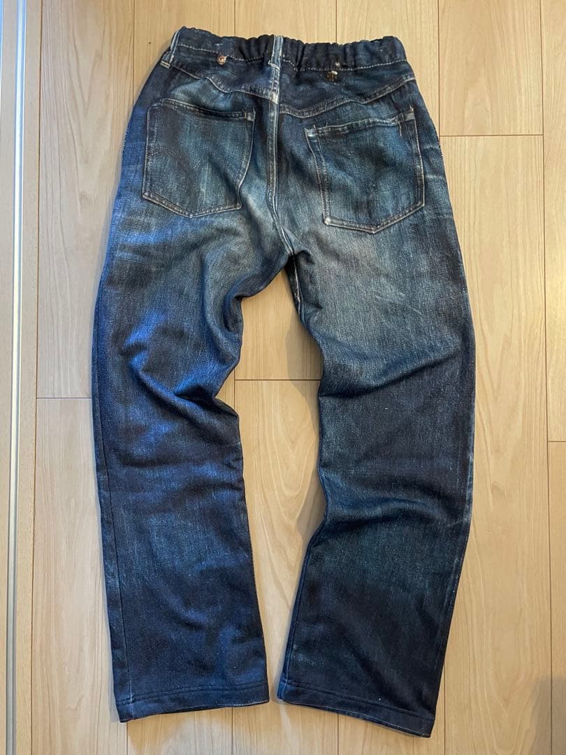 TATA 転写 デニム スウェットパンツ／大戦モデル フェイクデニム