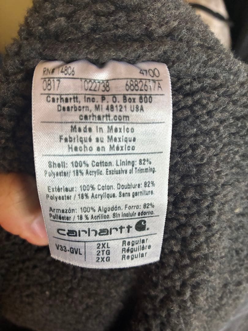 Carhartt ダークグレー ボアベスト 2XL