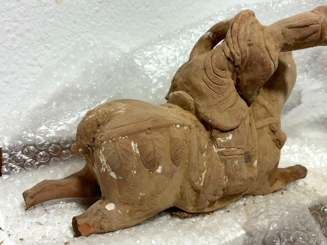 17世紀　李氏朝鮮　馬上の天女　儒教　仏像　骨董　アンティーク　発掘品　像　彫刻