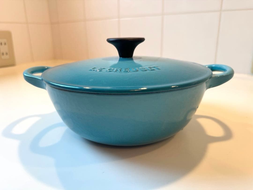 ル・クルーゼ マルミット18cmの両手鍋(ブルー)