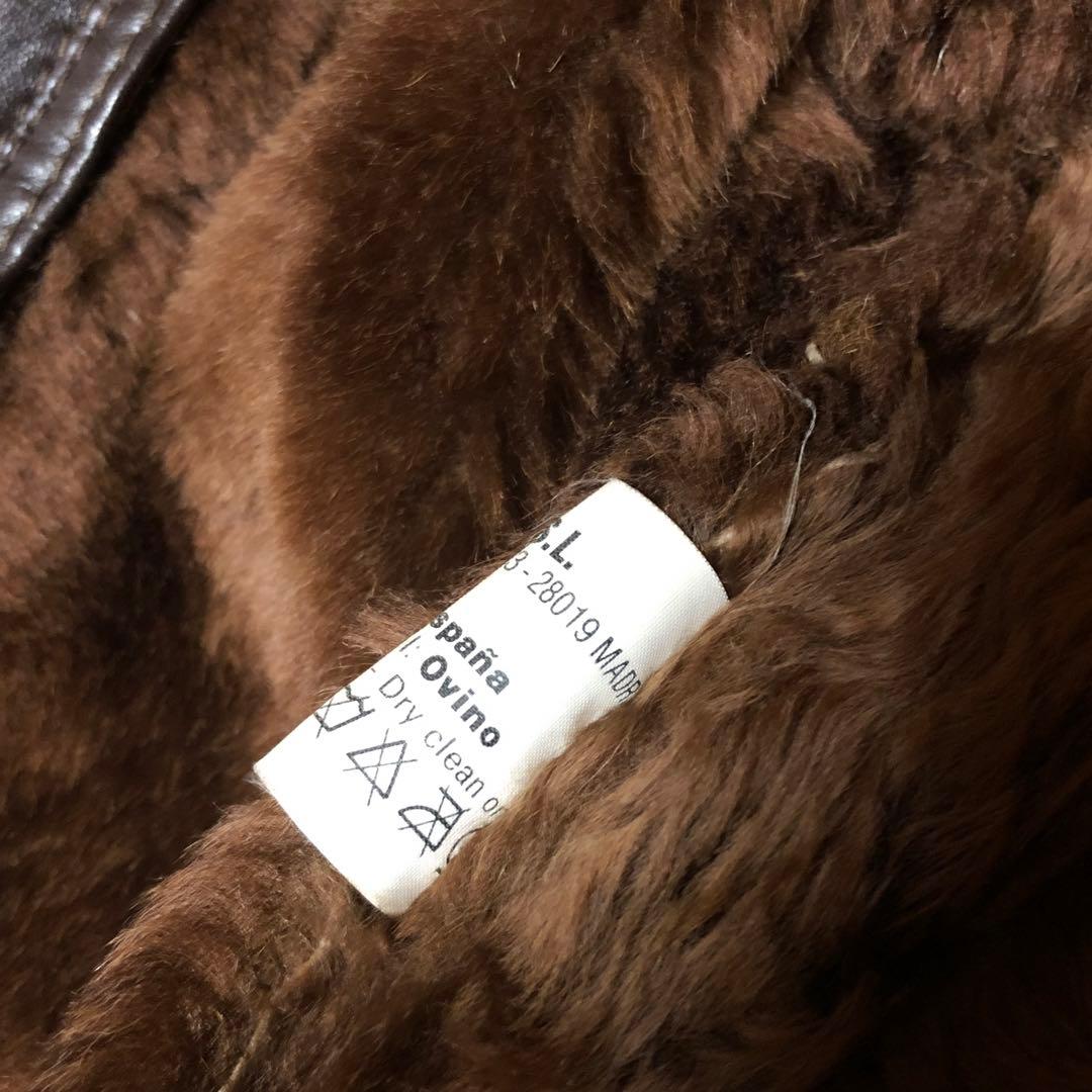 古着　レザージャケット　羊革　ボア　ファー　ムートン