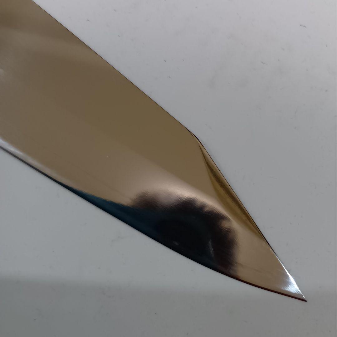 本焼 Ｖ金10号鋼 切付 牛刀 27cm ９寸 包丁 右片刃 鏡面 黒檀八角柄