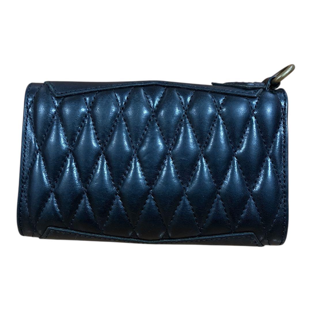 希少　ストームベッカー　三つ折り財布キルティングブラックstormbecker