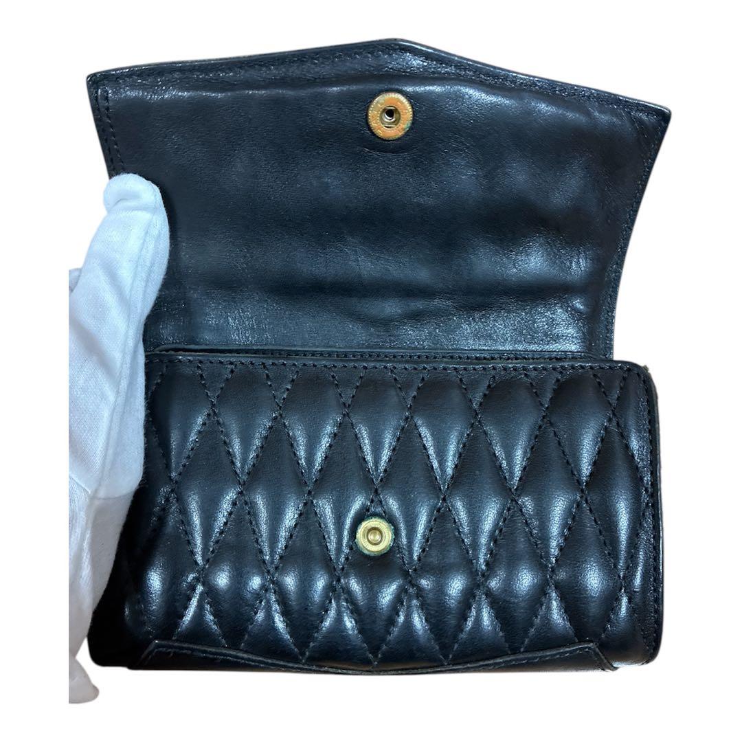 希少　ストームベッカー　三つ折り財布キルティングブラックstormbecker