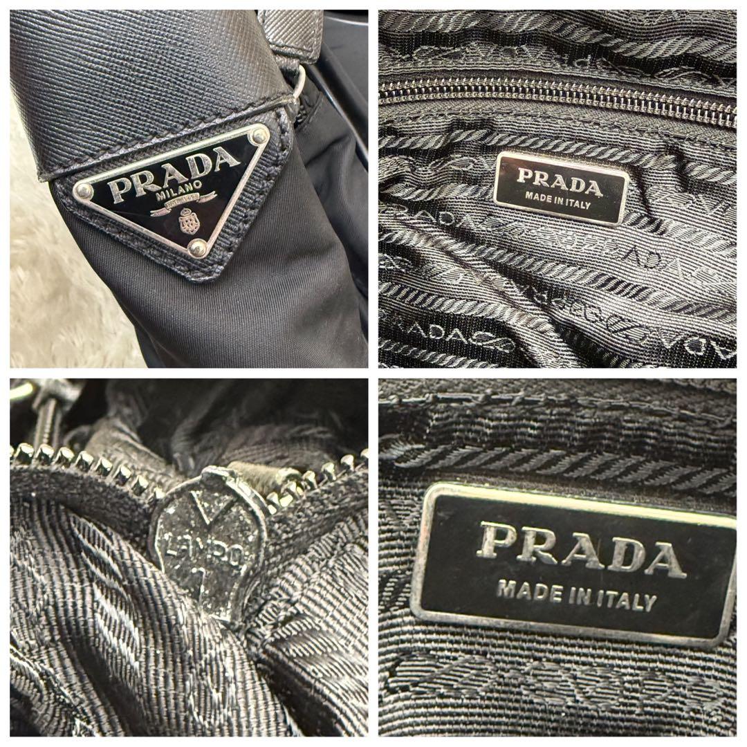 PRADAプラダ 三角ロゴ メンズ ショルダーバッグ サフィアーノ 白タグ