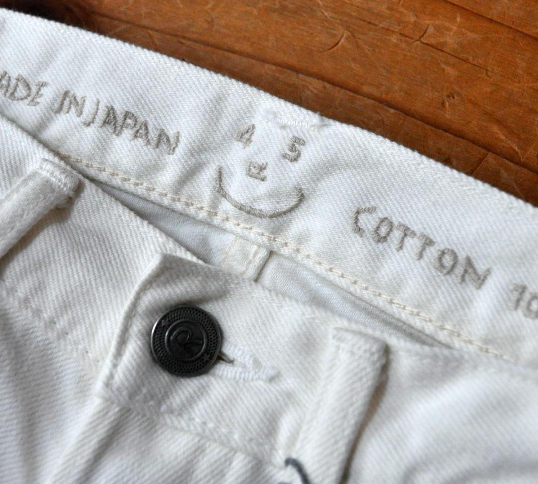 未使用 45R 13オンス空比古比女 ホワイトデニムパンツ