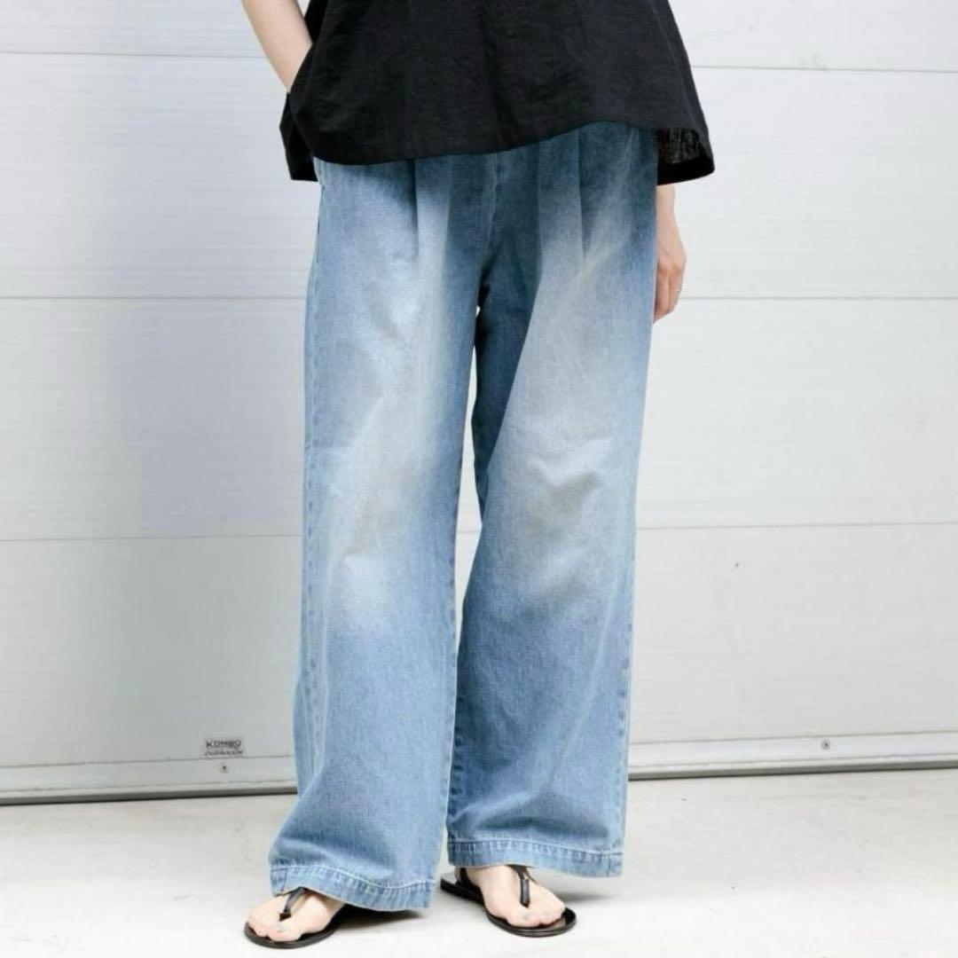 【美品】かぐれ フェードデニムイージーパンツ ウエストゴム 近年モデル 大人気