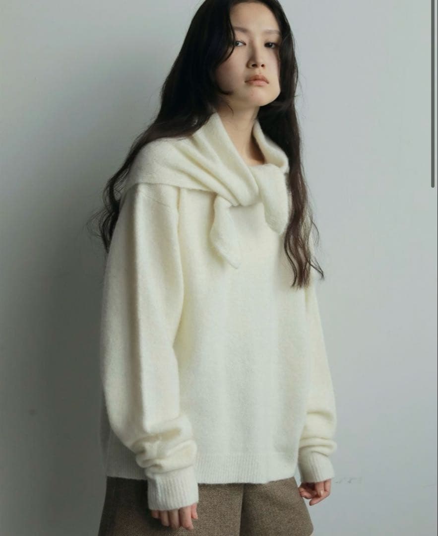 ànuke【新品】Layered Scarf Knit アイボリー　ニット