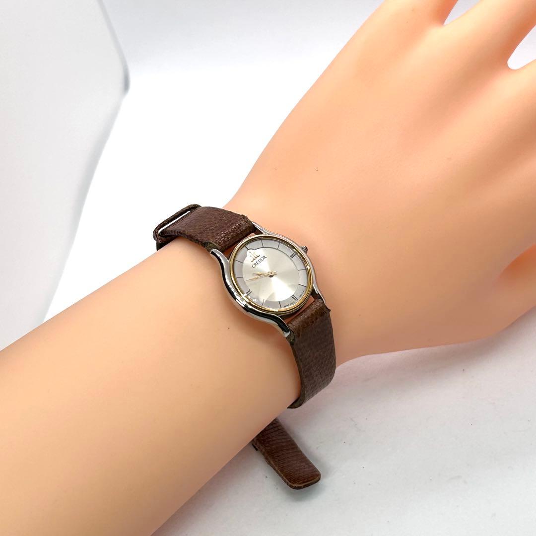 新品電池 稼働 18KTベゼル SEIKO クレドール 5A70-0610 時計