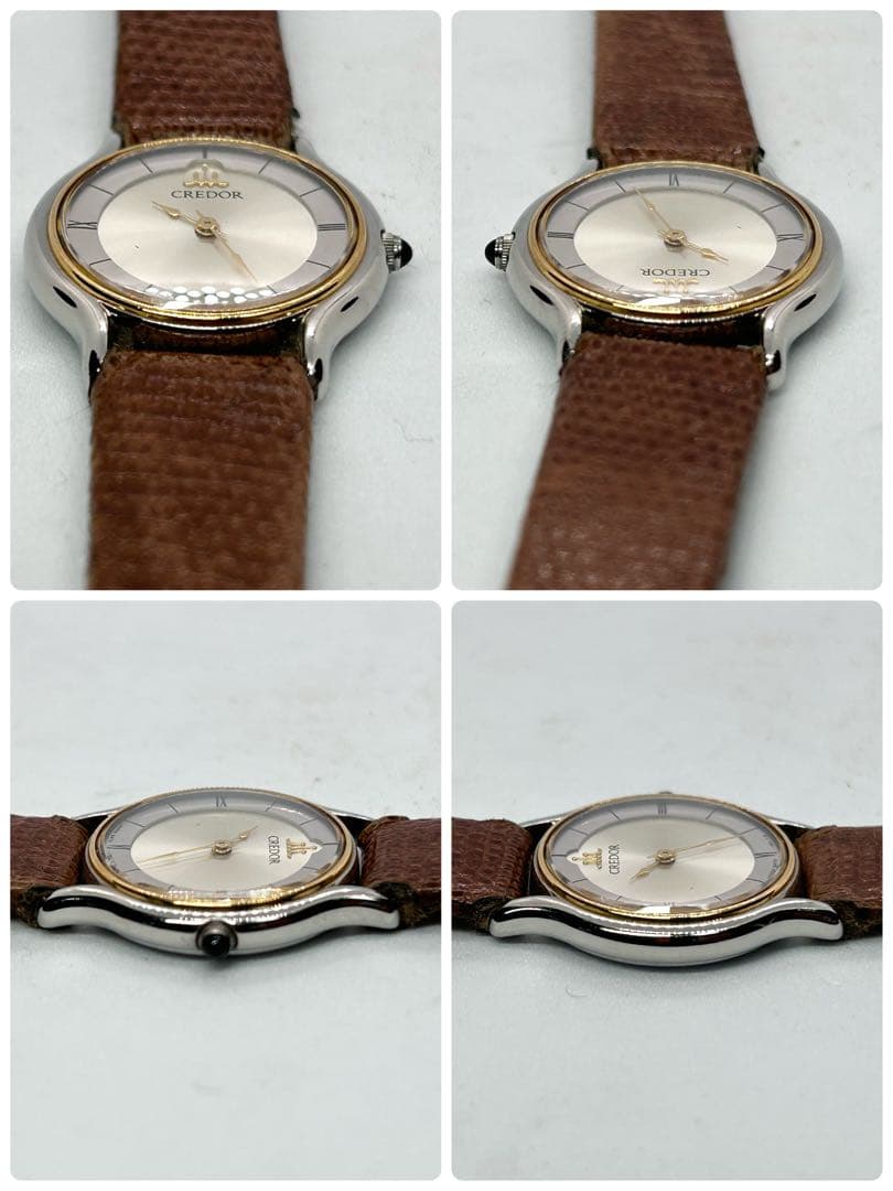新品電池 稼働 18KTベゼル SEIKO クレドール 5A70-0610 時計