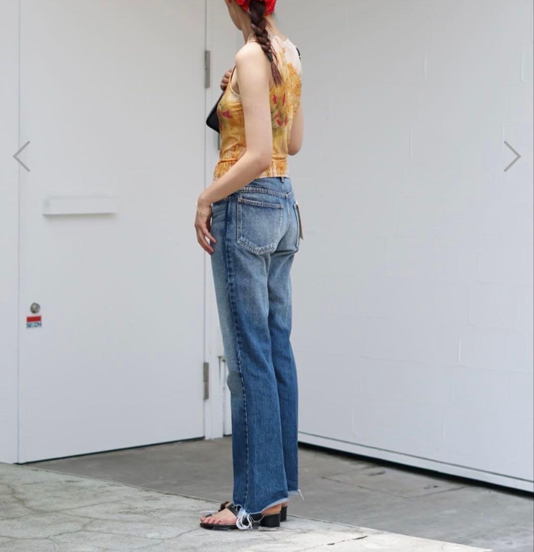 新品タグ付き！アンスクリア　フレアデニムパンツ　カットオフ　36