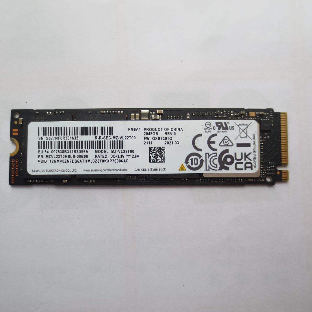 M.2 2280 NVMe SSD 2048GB 中古品