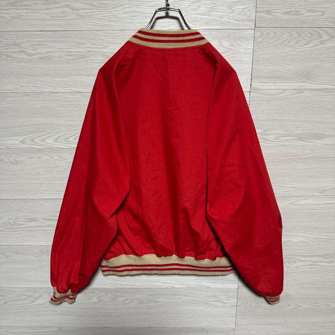 希少 80s Sears 恐竜刺繍 短丈 ブルゾン スウィングトップ 赤 XL