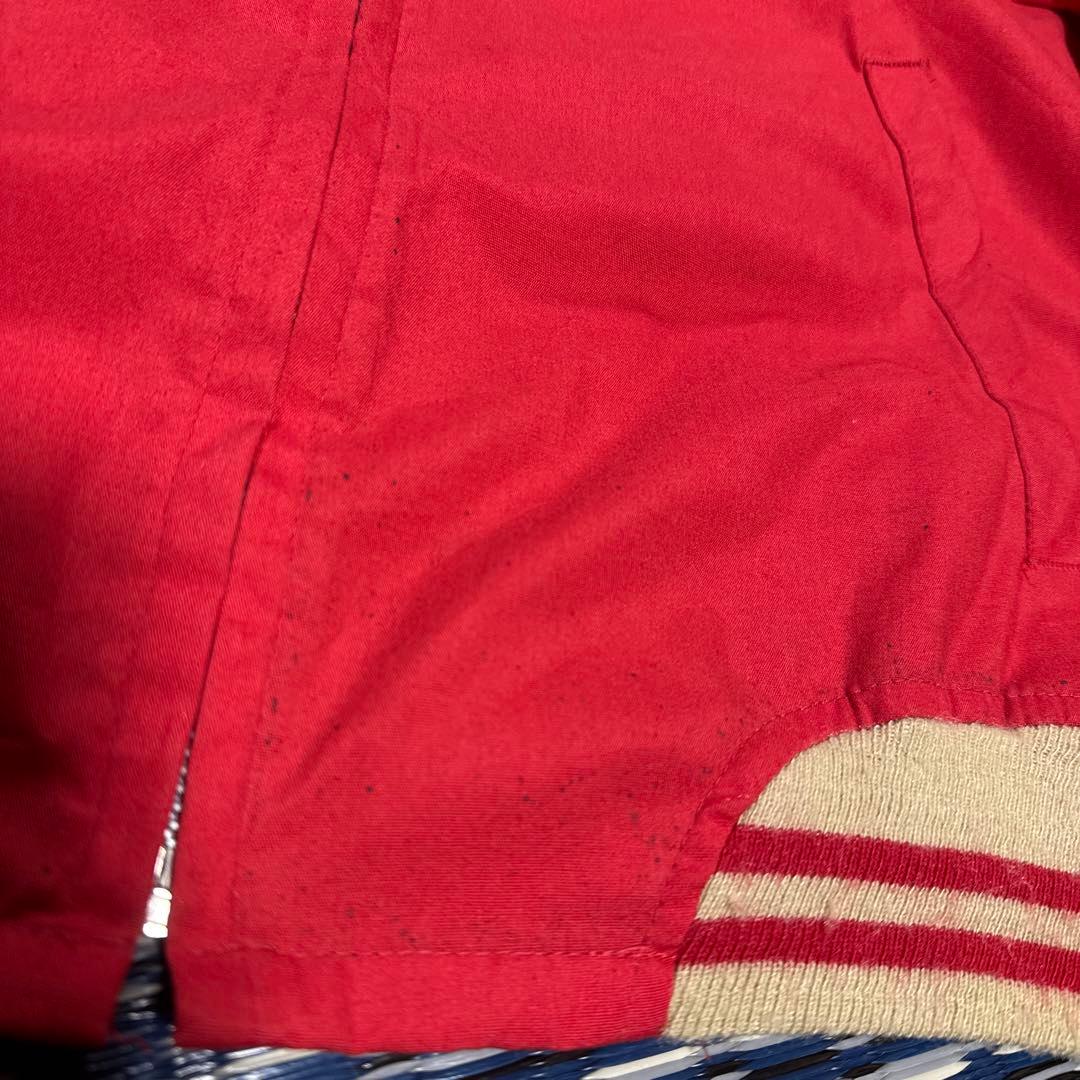 希少 80s Sears 恐竜刺繍 短丈 ブルゾン スウィングトップ 赤 XL