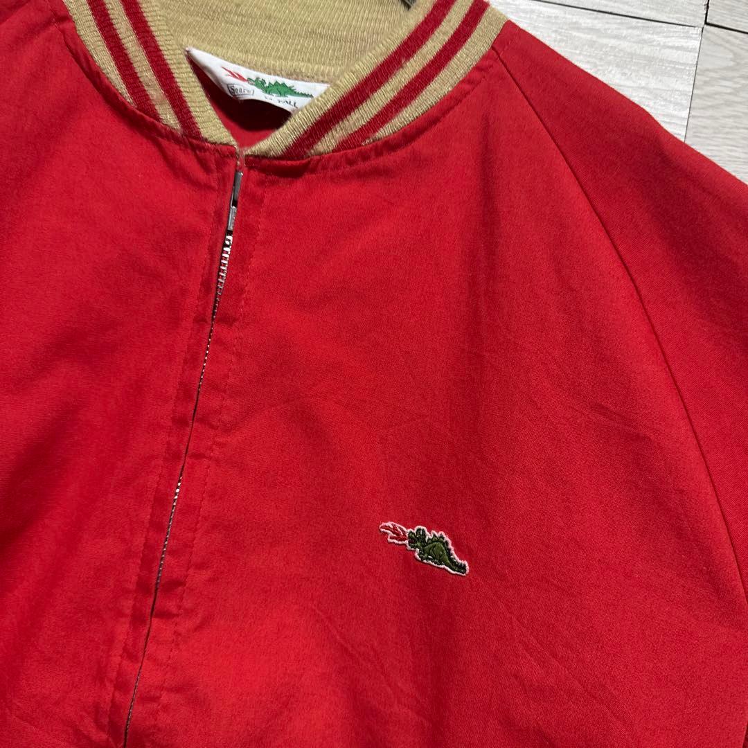 希少 80s Sears 恐竜刺繍 短丈 ブルゾン スウィングトップ 赤 XL