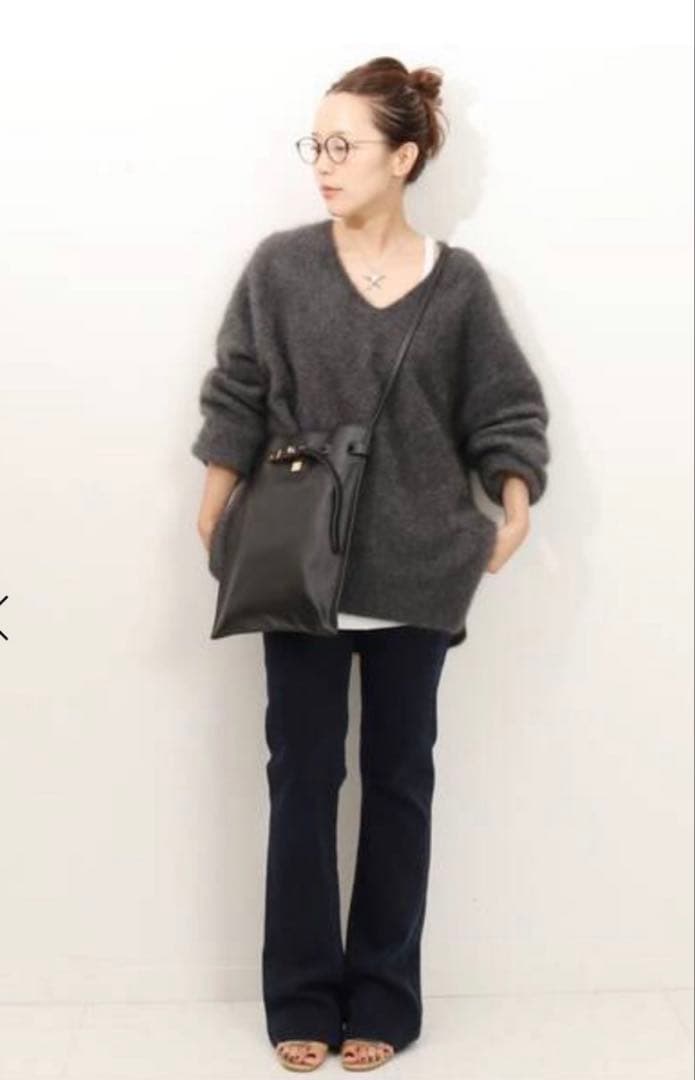 plage プラージュ Fur v スリットプルオーバーニット