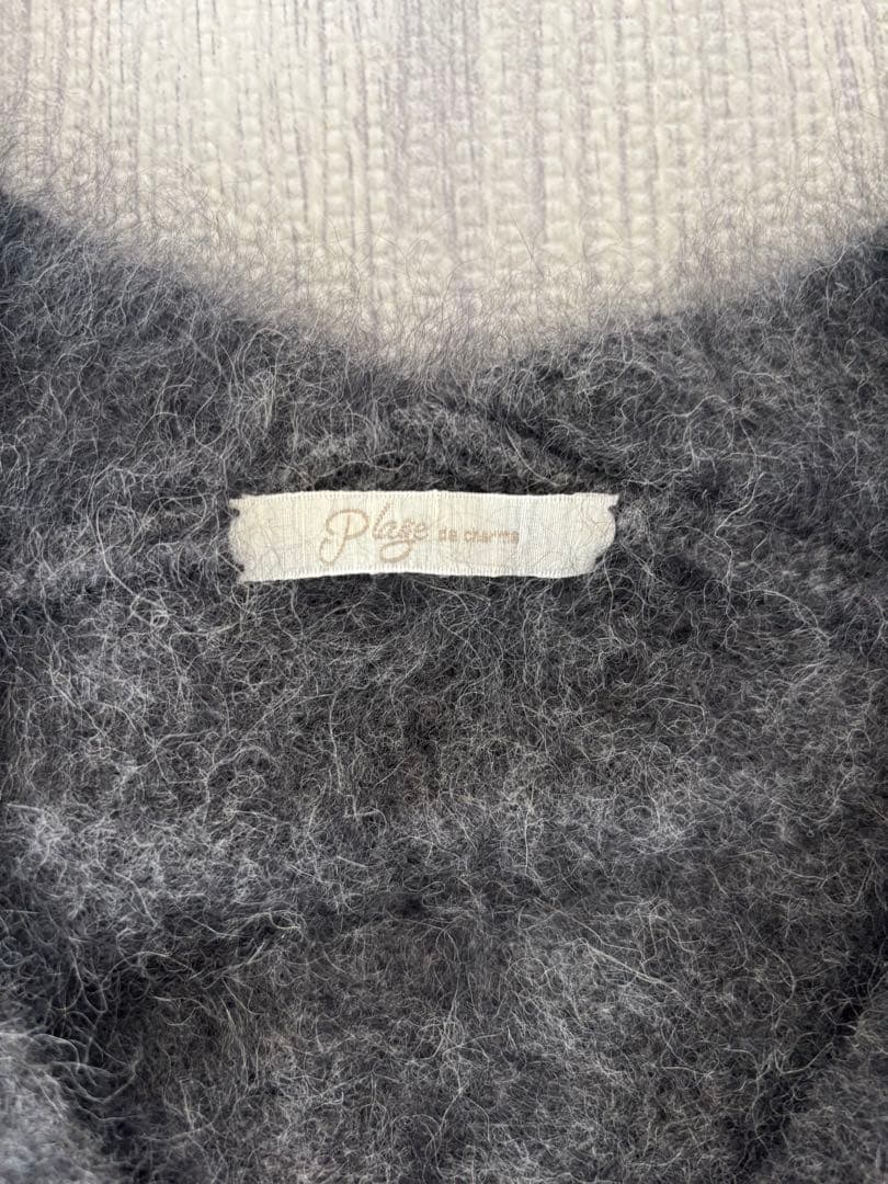 plage プラージュ Fur v スリットプルオーバーニット