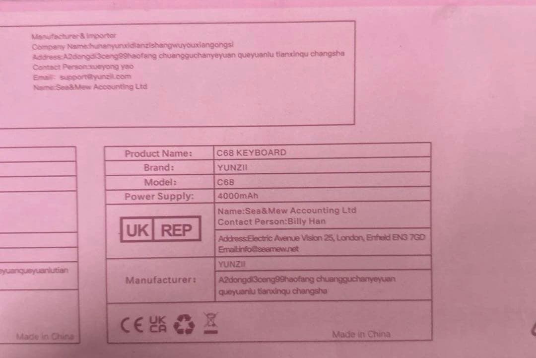 YUNZII C68 ワイヤレスメカニカルキーボード かわいい猫