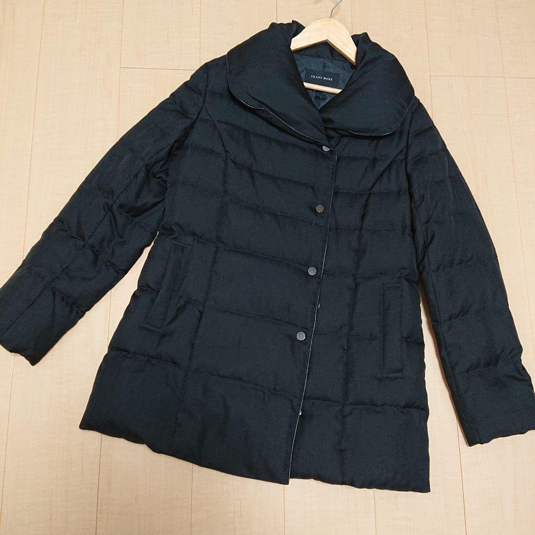 TRANS WORK 【美シルエット】軽くて暖かい上質ダウンコート 黒