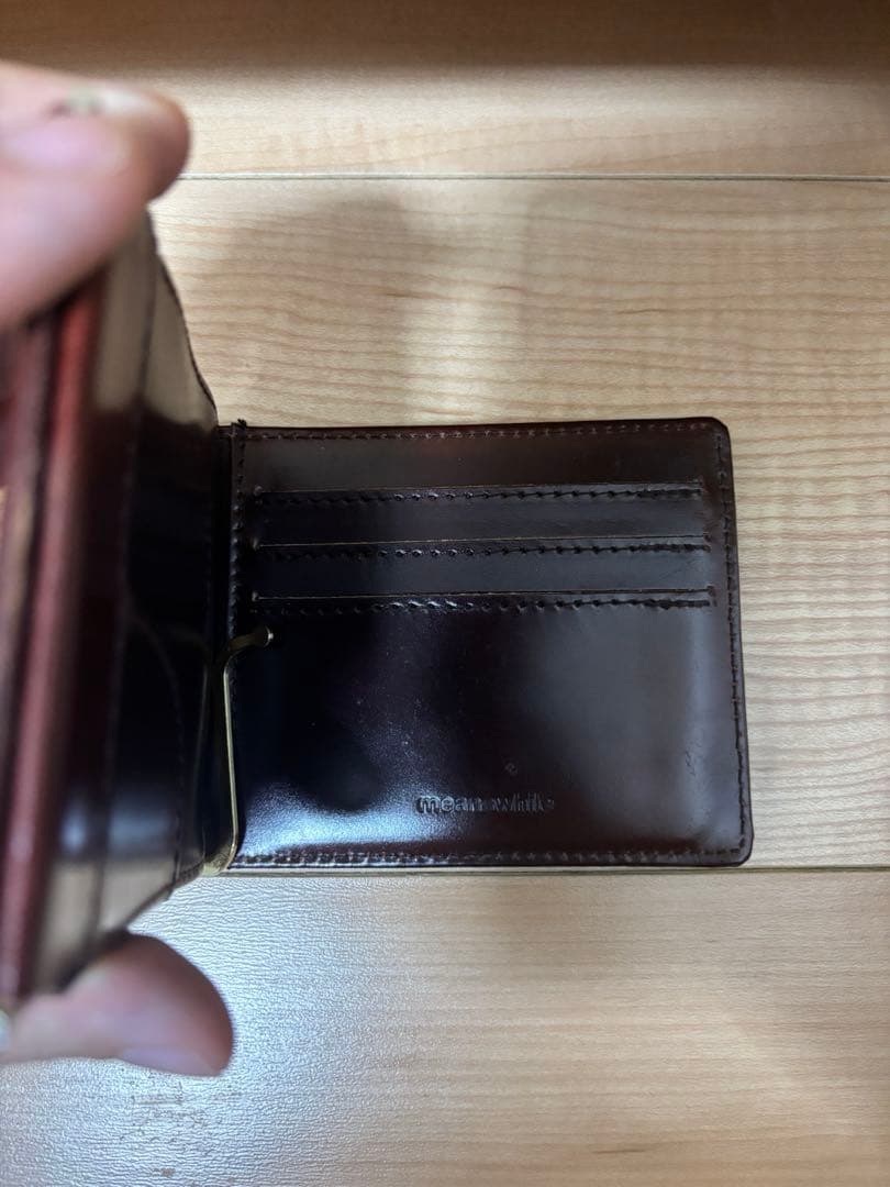 meanswhile ブラウンレザーマネークリップ