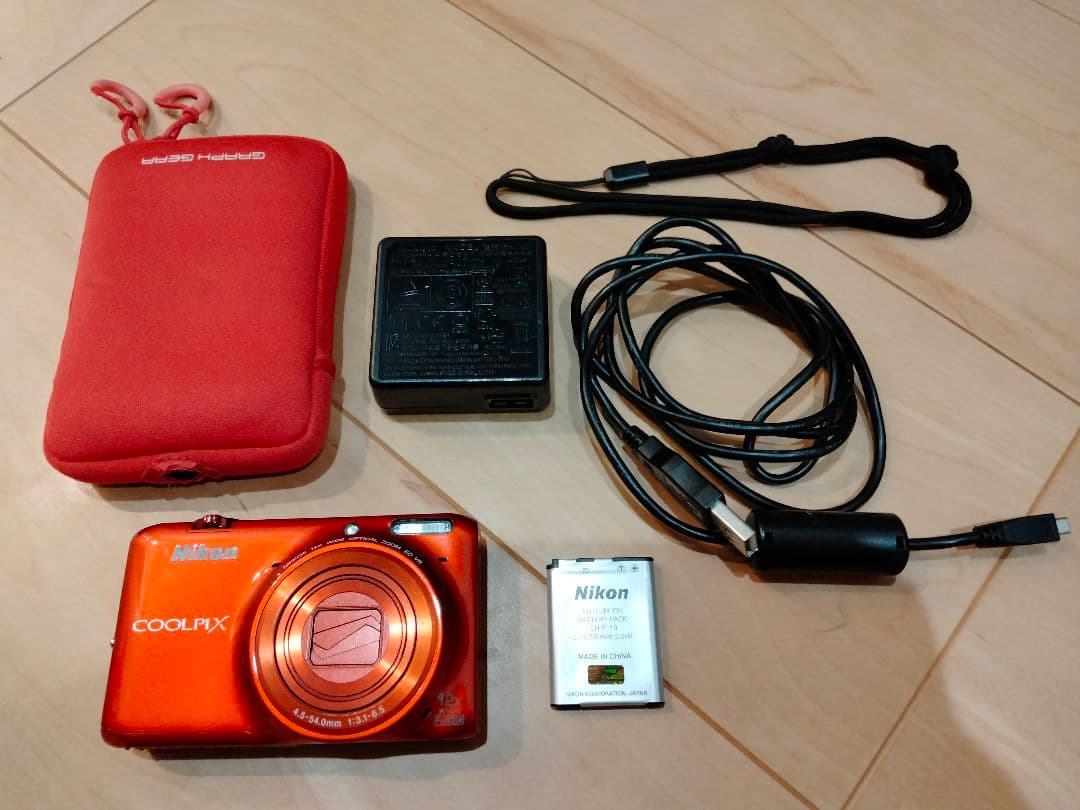 ジャンク Nikon COOLPIX S6500 デジカメ オレンジ Wi-Fi