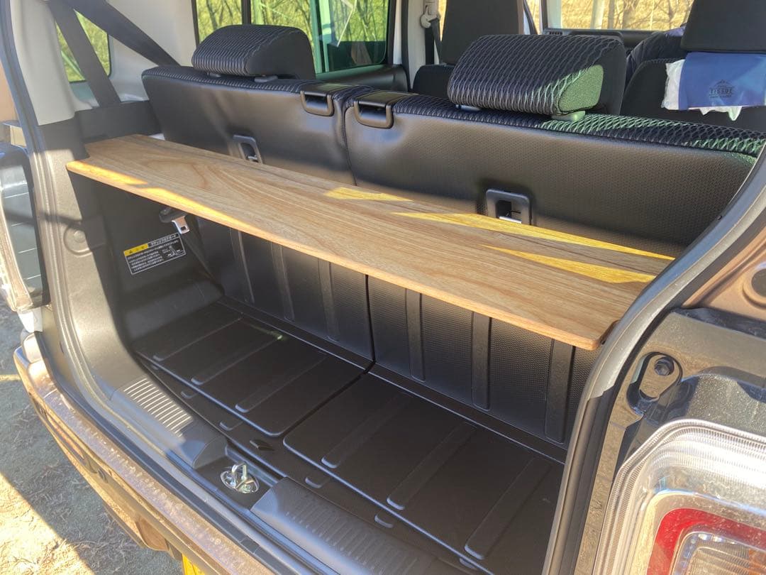 スズキ 新型ハスラー用ラゲッジボード 木製 塗装済 リクライニング対応 車中23