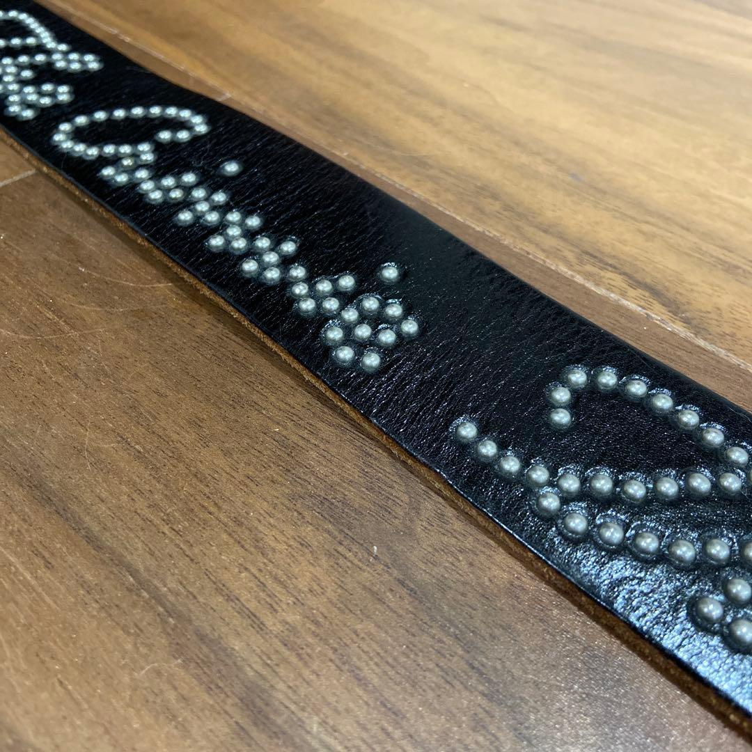 CRIMIE別注 HTCレザースタッズベルト レッドストーン 34inch