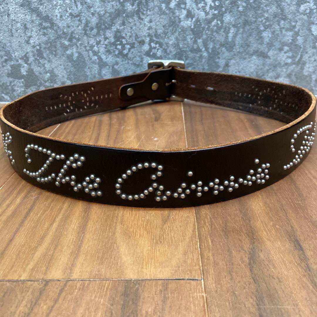 CRIMIE別注 HTCレザースタッズベルト レッドストーン 34inch
