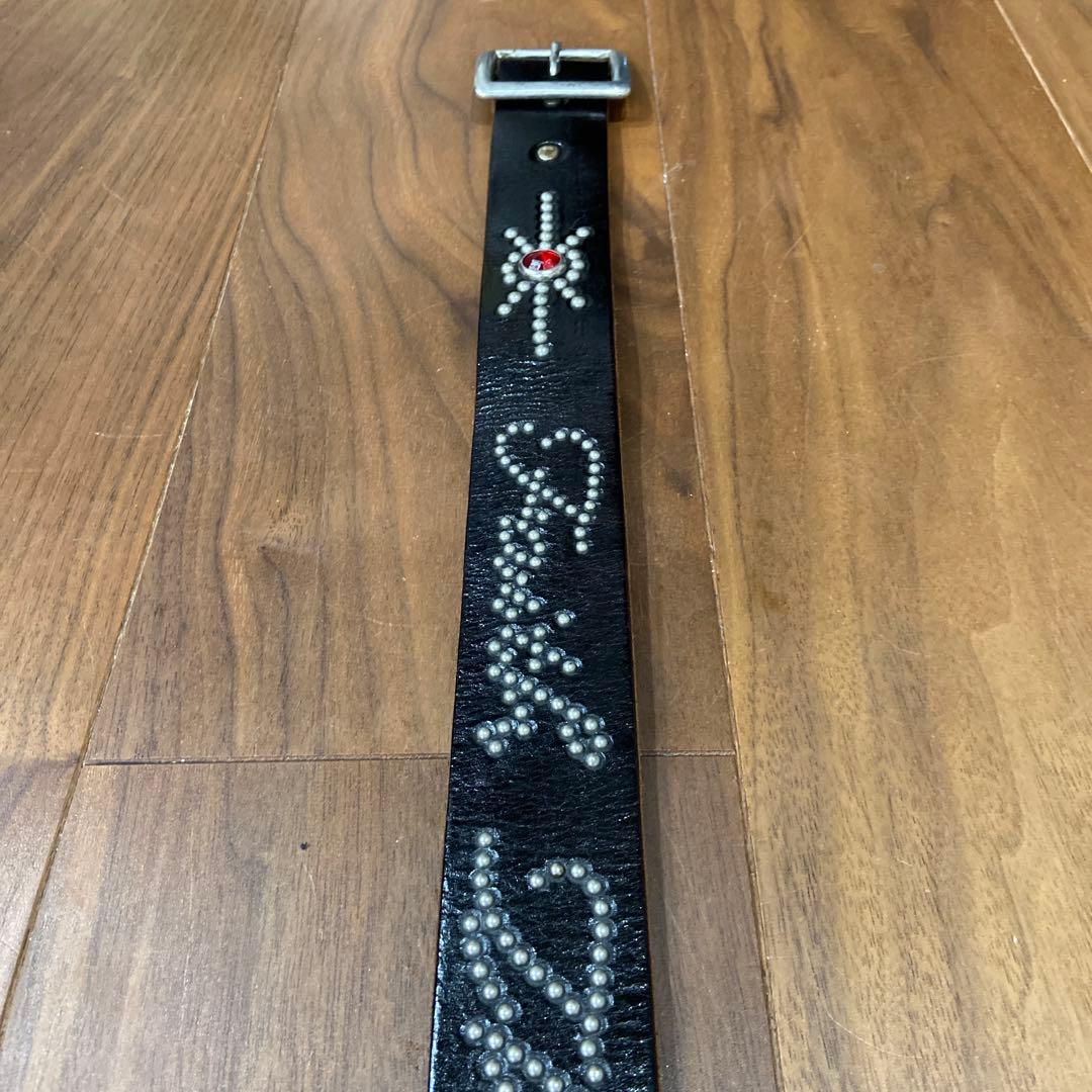 CRIMIE別注 HTCレザースタッズベルト レッドストーン 34inch