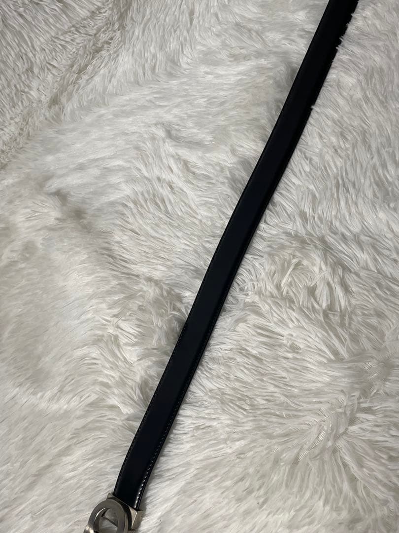 美品　フェラガモ ガンチーニ レザーベルト ブラック 本革 イタリア製