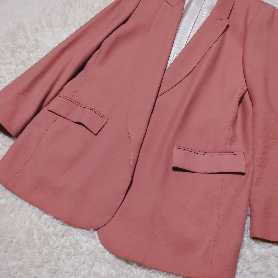 美品！ZARA　スーツセットアップ　ワイドパンツ　L　ピンクオレンジ