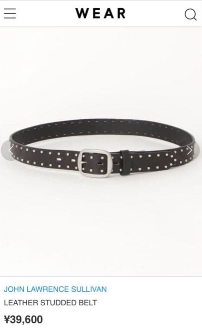 小物 JOHN LAWRENCE SULLIVAN STUDDED BELT