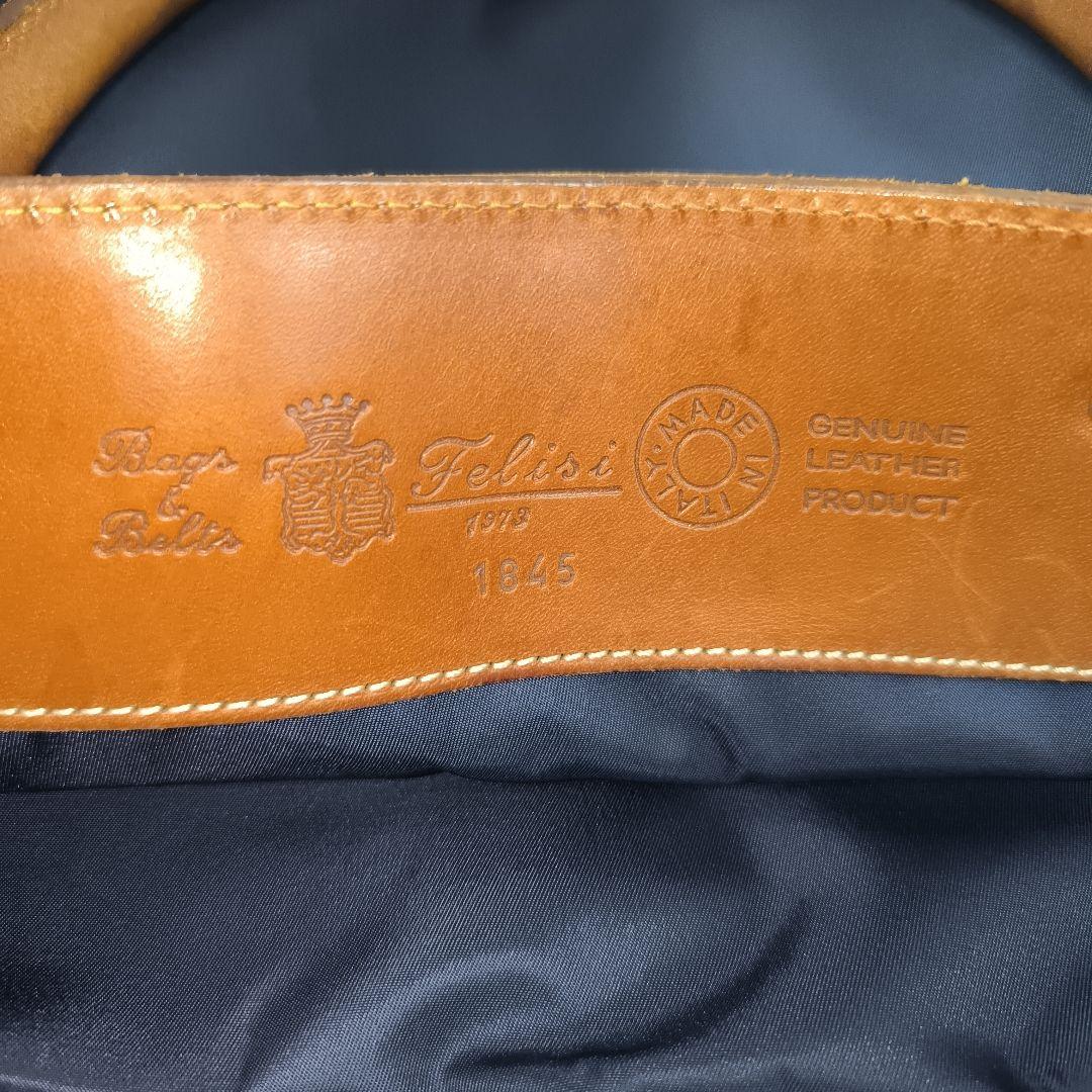 ✨極美品✨ フェリージ ブリーフケース ナイロン レザー 紺茶 B4可 1845