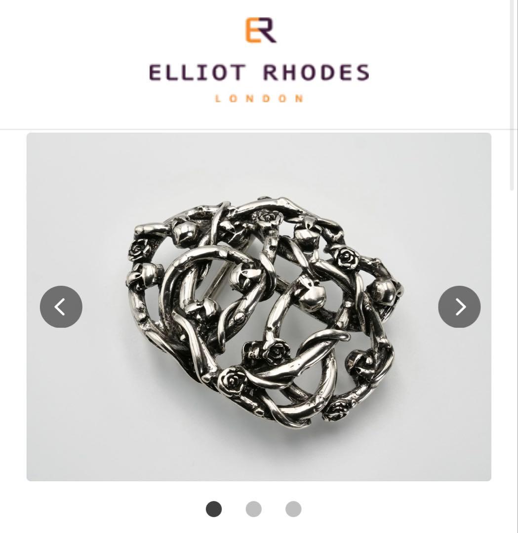 ELLIOT RHODESのベルトのバックル　スカルとバラ