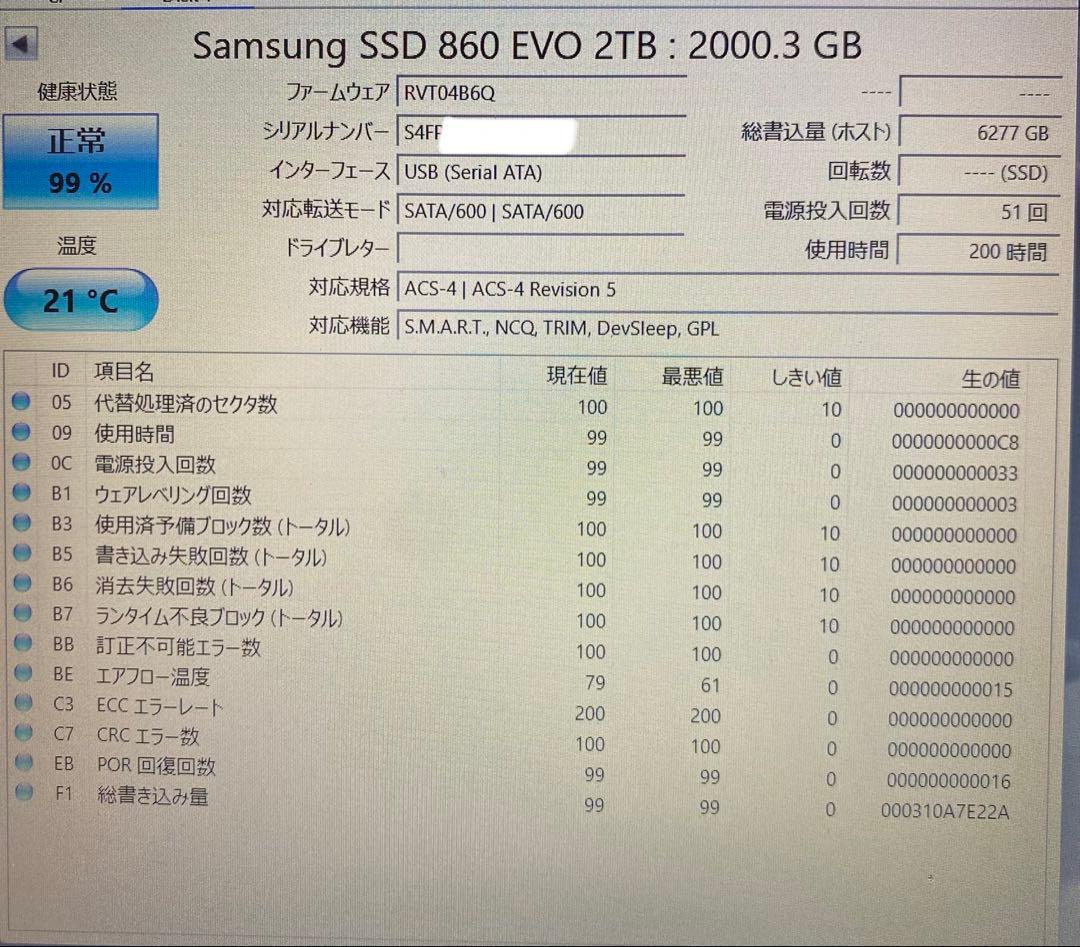 内蔵型SSD Samsung 860 EVO 2TB SSD