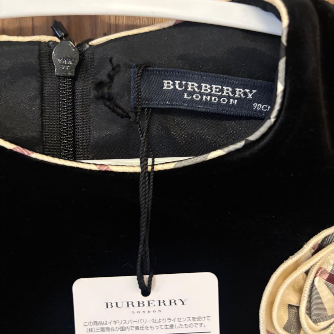 年末セール‼️新品未使用タグ付き　バーバリーベロアワンピース