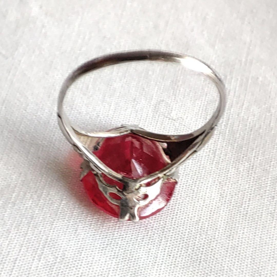 ルビー　アンティーク　ヴィンテージ　オーバルカット　ビンテージリング