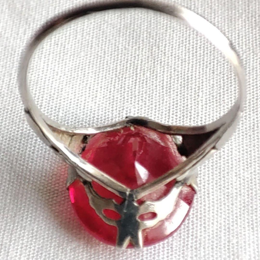 ルビー　アンティーク　ヴィンテージ　オーバルカット　ビンテージリング