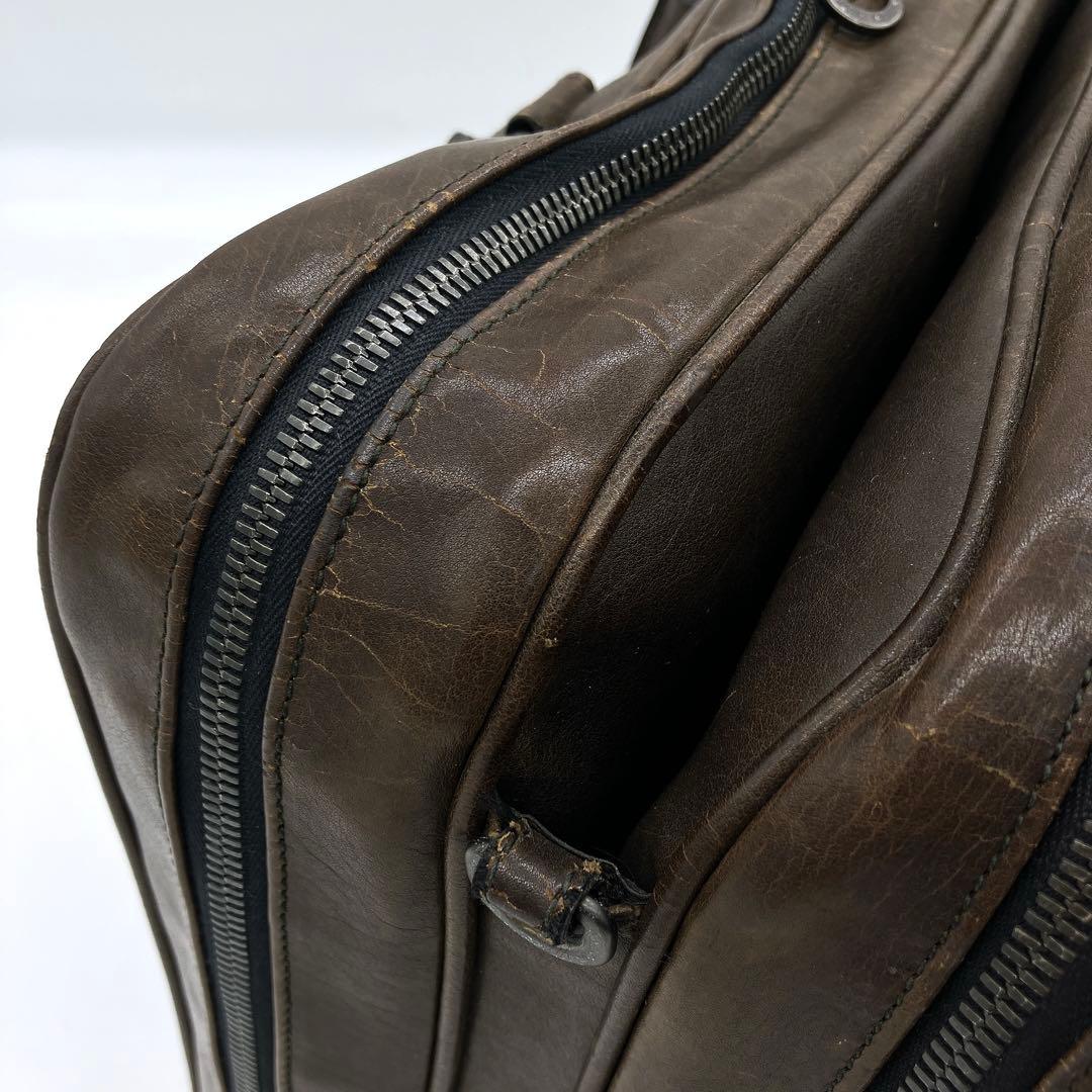 【BOTTEGA VENETA】ビジネスバッグ　イントレチャート　レザー　茶色