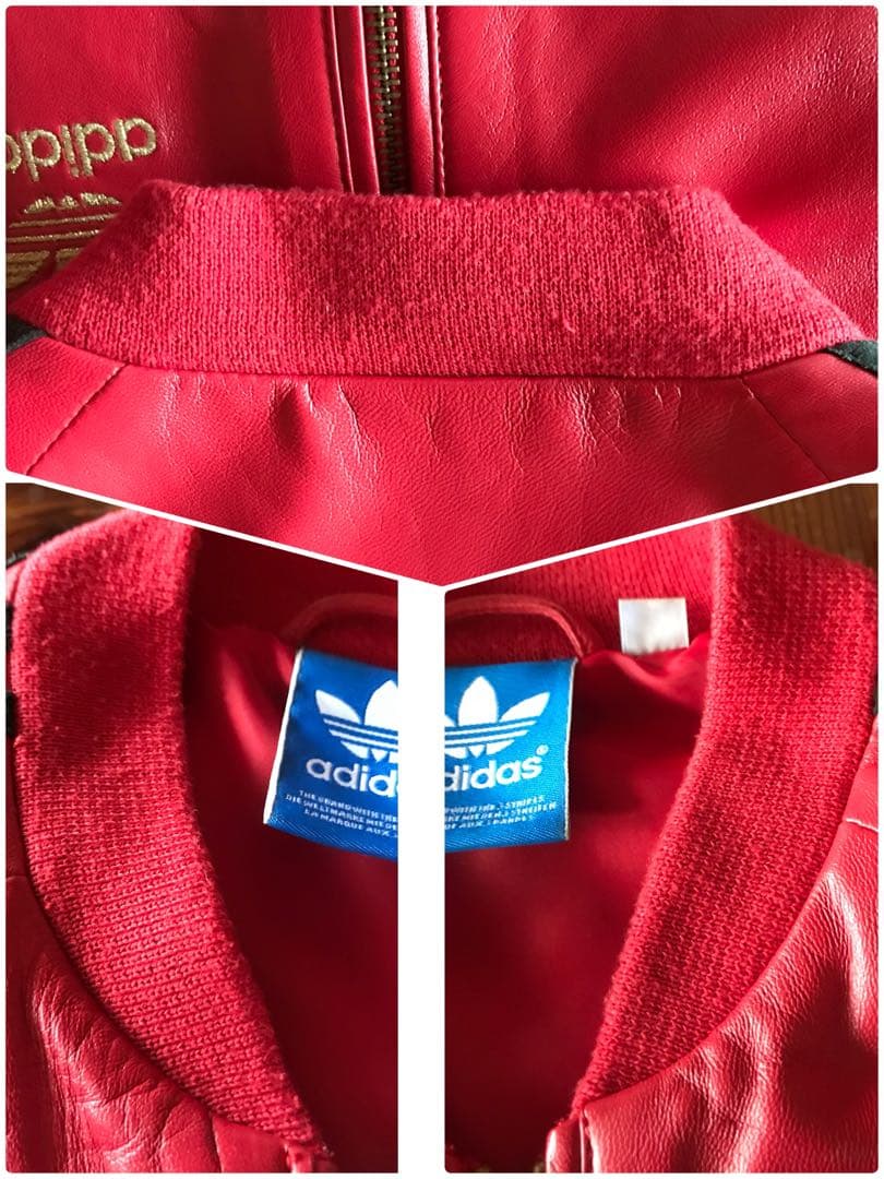 コ*ー様 adidas レザージャケット レッド