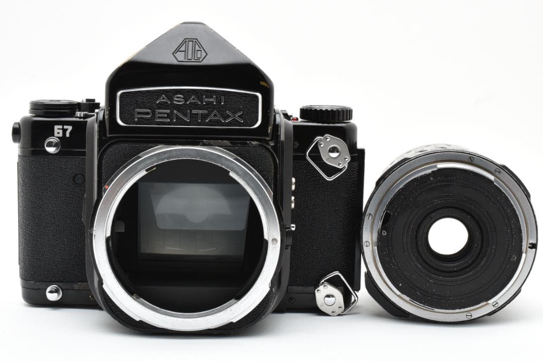【動作品】Pentax 67後期ミラーアップ付 ボディ＋75mm F4.5おまけ